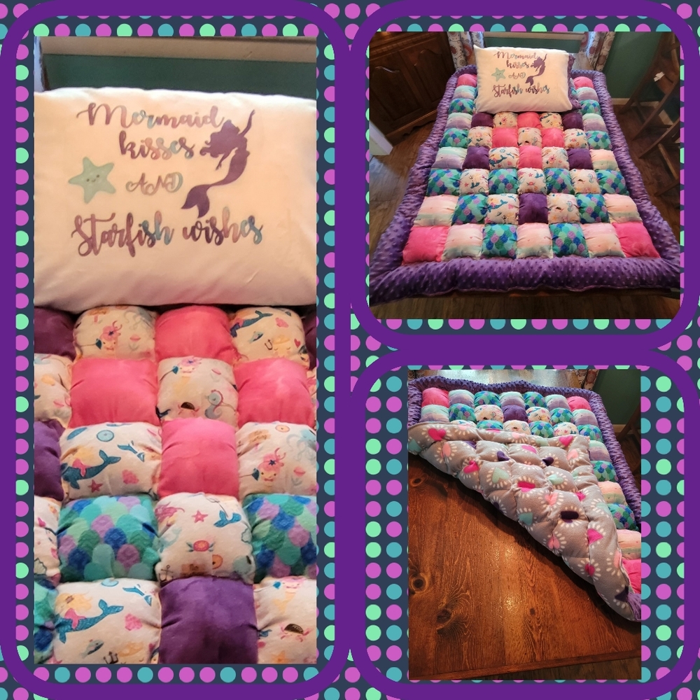 Ultimate Girl's Sensory Puff Quilt w/Matching Pillow Case